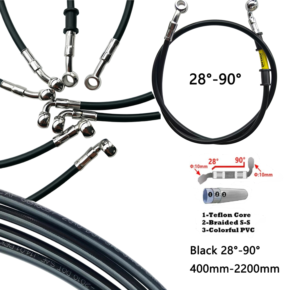 Noir 28 ° -90 °   Tuyau de fre - Brake Line Motorcycle avis et prix