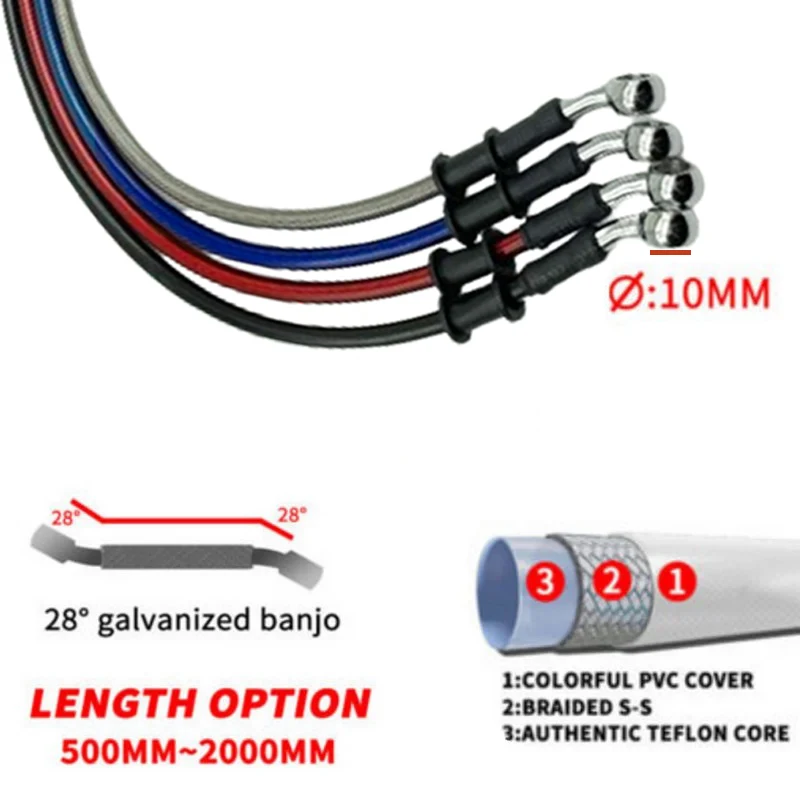 Argent 30cm à 220cm 28 °   Tuy - Brake Line Motorcycle avis et prix
