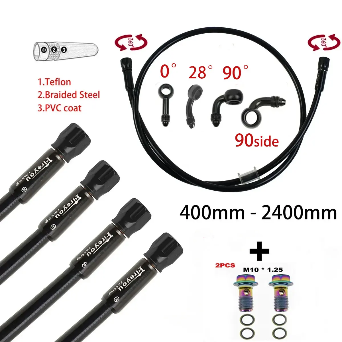 AN3 tuyau de frein tressé moto - Brake Line Motorcycle avis et prix
